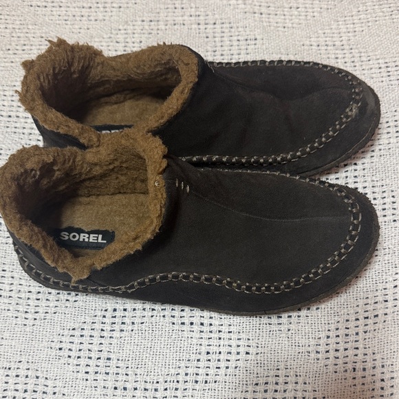 Sorel Brown Suede Slip-On Shoes with Plush Lining - Picture 4 of 7